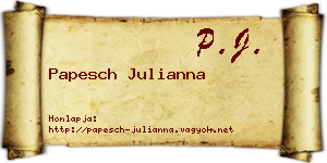Papesch Julianna névjegykártya